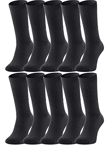 Ladeheid Damen und Herren 5er 10er 20er 30er Pack Socken aus Baumwolle AT007 (Schwarz (10 Pack), 39-42) von Ladeheid