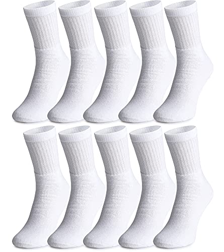 Ladeheid Damen und Herren 5er 10er 20er 30er Pack Socken aus Baumwolle AT007 (Weiß (10 Pack), 47-50) von Ladeheid