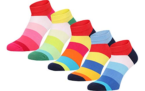 Ladeheid Damen und Herren 5er 10er Pack Sneaker Socken AT004 (Mix-4 (5 Pack), 35-38) von Ladeheid