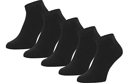 Ladeheid Damen und Herren 5er 10er Pack Sneaker Socken AT004 (Schwarz (5 Pack), 39-42) von Ladeheid