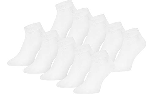Ladeheid Damen und Herren 5er 10er Pack Sneaker Socken AT004 (Weiß (10 Pack), 43-46) von Ladeheid