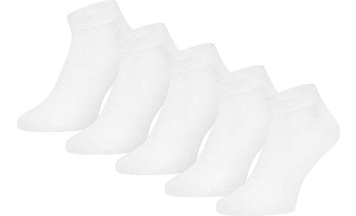 Ladeheid Damen und Herren 5er 10er Pack Sneaker Socken AT004 (Weiß (5 Pack), 35-38) von Ladeheid