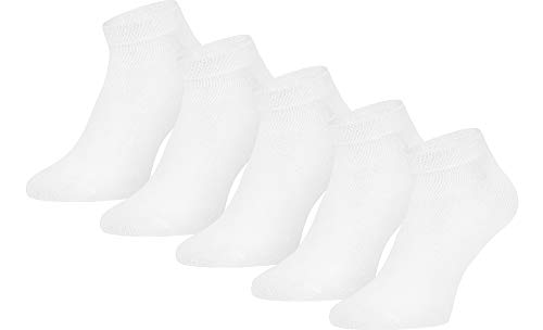 Ladeheid Damen und Herren 5er 10er Pack Sneaker Socken AT004 (Weiß (5 Pack), 43-46) von Ladeheid