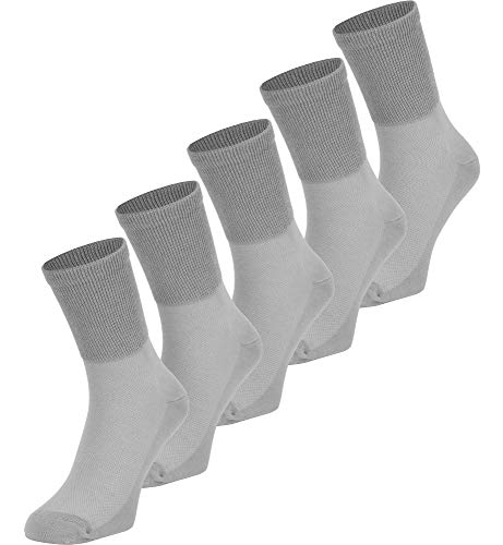 Ladeheid Damen und Herren 5er 10er Pack Socken aus Baumwolle AT008 (Grau (5 Pack), 39-42) von Ladeheid