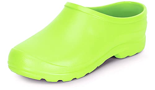 Ladeheid Gartenschuhe Damen und Herren leichte Eva Clogs Bequeme Hausschuhe & Gartenclogs LADW001 (Neon Grün 4173, 37 EU) von Ladeheid