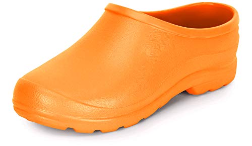 Ladeheid Gartenschuhe Damen und Herren leichte Eva Clogs Bequeme Hausschuhe & Gartenclogs LADW001 (Orange, 37 EU) von Ladeheid