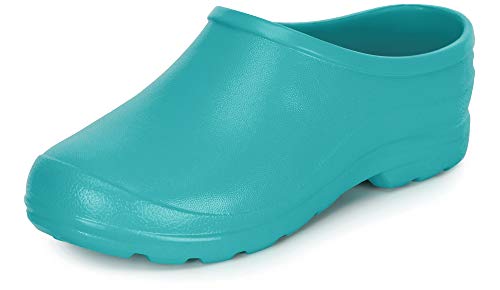 Ladeheid Gartenschuhe Damen und Herren leichte Eva Clogs Bequeme Hausschuhe & Gartenclogs LADW001 (Türkis 6706, 36 EU) von Ladeheid