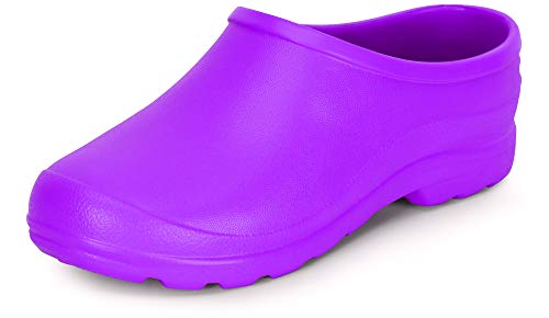 Ladeheid Gartenschuhe Damen und Herren leichte Eva Clogs Bequeme Hausschuhe & Gartenclogs LADW001 (Violett, 37 EU) von Ladeheid