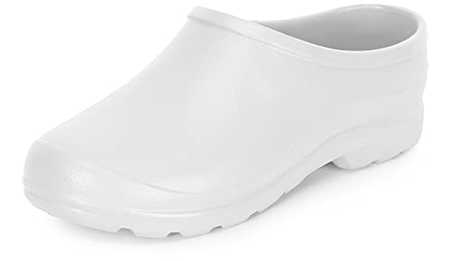 Ladeheid Gartenschuhe Damen und Herren leichte Eva Clogs Bequeme Hausschuhe & Gartenclogs LADW001 (Weiß, 38 EU) von Ladeheid