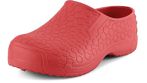 Ladeheid Damen und Herren leichte Eva Clogs Gartenclogs Gartenschuhe LADW009 (Rot 1841, 37 EU) von Ladeheid