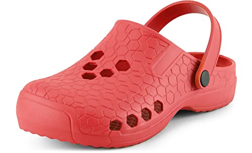 Ladeheid Damen und Herren leichte Eva Clogs Gartenclogs Gartenschuhe offen LADW008 (Rot 1841, 37 EU) von Ladeheid