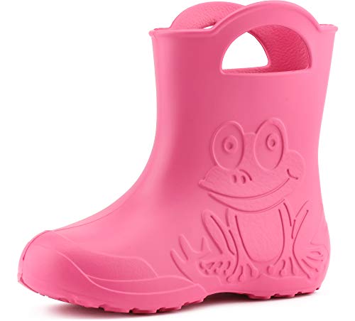 Ladeheid Eva federleichte Kinder Gummistiefel für Jungen und Mädchen Regenschuhe LA-CA-01 (Rosa, 30/31 EU) von Ladeheid