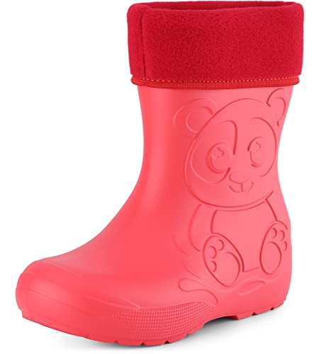 Ladeheid EVA Kinder Jungen Mädchen Gummistiefel Regenschuhe gefüttert LA-CA-11 (Korall, 24/25 EU) von Ladeheid