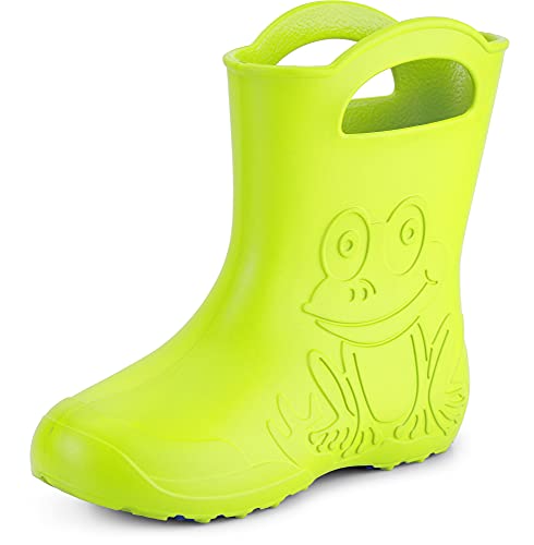Ladeheid Eva Gummistiefel Damen federleichte wasserdichte Damenschuhe Regenschuhe LA-CA-09 (Limone, 40/41 EU) von Ladeheid