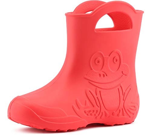 Ladeheid Eva federleichte Kinder Gummistiefel für Jungen und Mädchen Regenschuhe LA-CA-01 (Korall, 22/23 EU) von Ladeheid