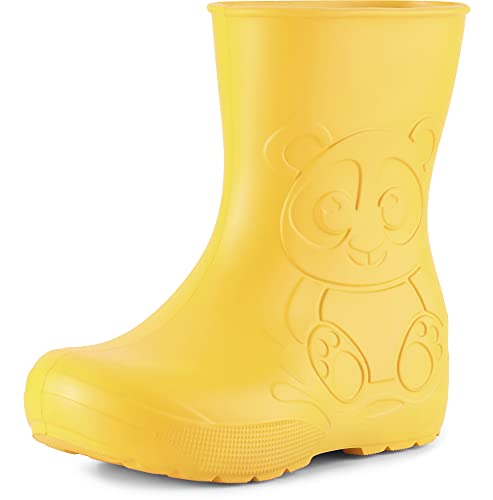 Ladeheid Gummistiefel Kinder EVA federleichte Regenschuhe für Jungen und Mädchen LA-CA-10 (Gelb, 30/31 EU) von Ladeheid