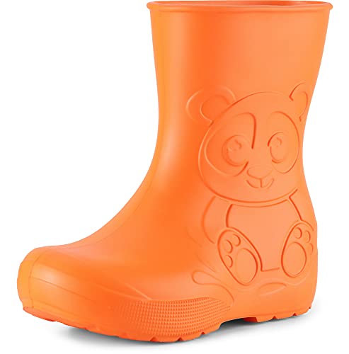 Ladeheid Gummistiefel Kinder EVA federleichte Regenschuhe für Jungen und Mädchen LA-CA-10 (Orange (151c), 32/33 EU) von Ladeheid