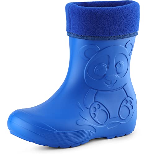 Ladeheid Eva Kinder Jungen Mädchen Gummistiefel Regenschuhe gefüttert LA-CA-11 (Blau, 32/33 EU) von Ladeheid