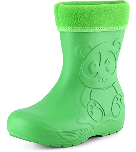 Ladeheid Eva Kinder Jungen Mädchen Gummistiefel Regenschuhe gefüttert LA-CA-11 (Grün, 30/31 EU) von Ladeheid