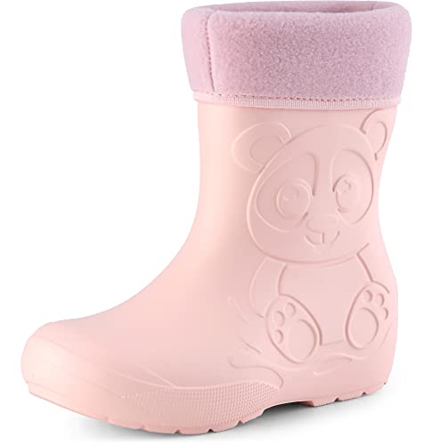 Ladeheid EVA Kinder Jungen Mädchen Gummistiefel Regenschuhe gefüttert LA-CA-11 (Puderrosa, 24/25 EU) von Ladeheid