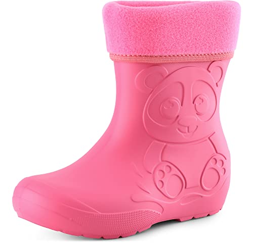 Ladeheid EVA Kinder Jungen Mädchen Gummistiefel Regenschuhe gefüttert LA-CA-11 (Rosa, 24/25 EU) von Ladeheid