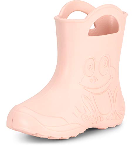 Ladeheid Eva federleichte Kinder Gummistiefel für Jungen und Mädchen Regenschuhe LA-CA-01 (Puderrosa, 32/33 EU) von Ladeheid