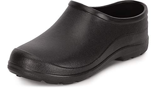 Ladeheid Gartenschuhe Damen und Herren leichte Eva Clogs Bequeme Hausschuhe & Gartenclogs LADW001 (Schwarz, 47 EU) von Ladeheid