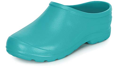 Ladeheid Gartenschuhe Damen und Herren leichte Eva Clogs Bequeme Hausschuhe & Gartenclogs LADW001 (Türkis 6706, 41 EU) von Ladeheid