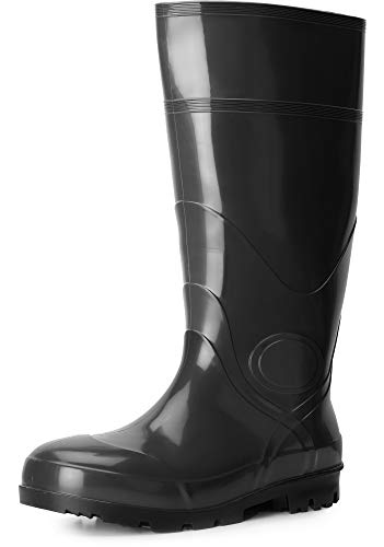 Ladeheid Gummistiefel Herren hoch Erwachsene wasserdichte Regenschuhe LA-914 (Schwarz, 42 EU) von Ladeheid