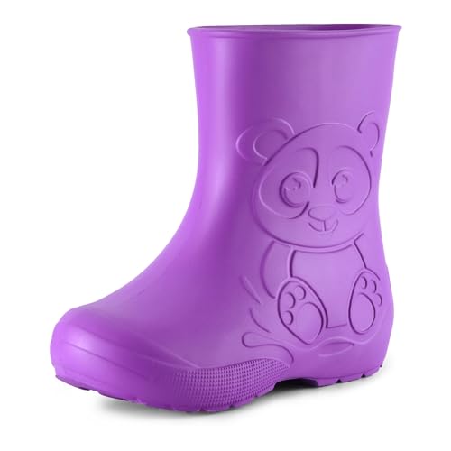 Ladeheid Gummistiefel Kinder EVA federleichte Regenschuhe für Jungen und Mädchen LA-CA-10 (Lilla, 28/29 EU) von Ladeheid