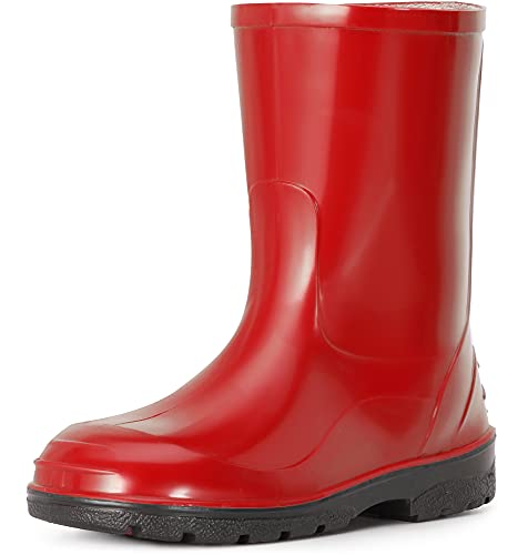 Ladeheid Gummistiefel Kinder Hohe wasserdichte Regenstiefel für Jungen und Mädchen LA-939 (Rot-2, 31 EU) von Ladeheid