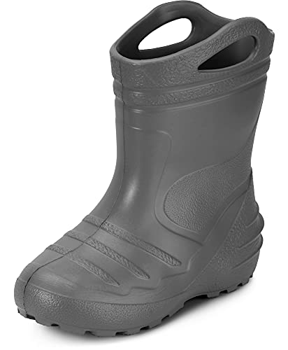 Ladeheid Gummistiefel Kinder federleichte Eva Regenschuhe Bequeme und leichte Regenstiefel Kinder perfekt für Frühling und Sommer KL051-S (Graphite, 35 EU) von Ladeheid