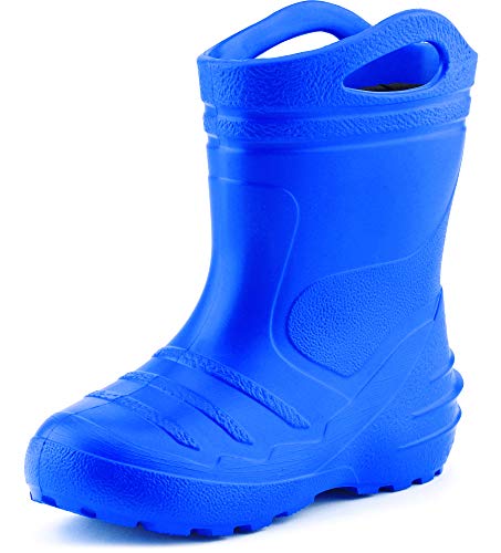 Ladeheid Gummistiefel Kinder federleichte Eva Regenstiefel für Mädchen und Jungen Thermo Gummistiefel gefüttert KL051 (Blau, 23 EU) von Ladeheid