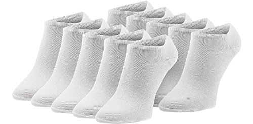 Ladeheid Damen Herren 10er Pack Sneaker Socken (10xWeiß (Füßlinge Herren), 39/42) von Ladeheid