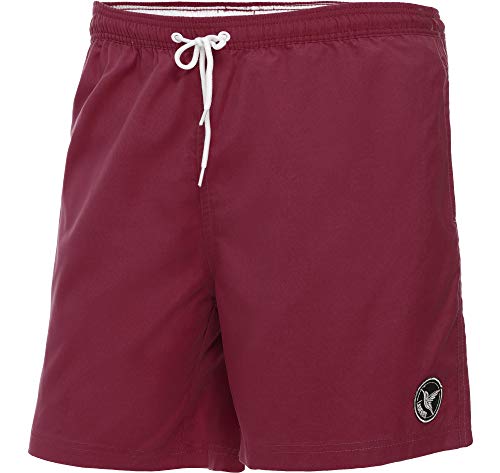 Ladeheid Badehose Herren Bequeme Badeshorts mit Seitentaschen und Schnürchen Badeshorts Herren mit Netzfütterung Perfekt für Sommer, Strand und Schwimmbad LA40-128 (Burgund, Small) von Ladeheid