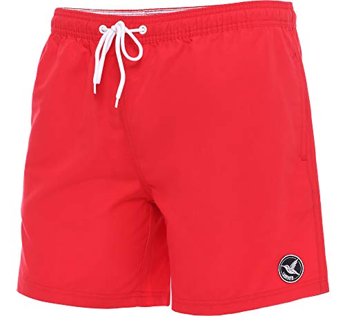 Ladeheid Badehose Herren Bequeme Badeshorts mit Seitentaschen und Schnürchen Badeshorts Herren mit Netzfütterung Perfekt für Sommer, Strand und Schwimmbad LA40-128 (Rot, 2X-Large) von Ladeheid