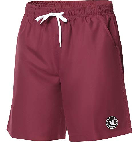 Ladeheid Badehose Herren Bequeme Badeshorts mit Breitem Gummi Schnürchen im Bund und Taschen Schwimmhose Boardshorts LA40-129 (Burgundy M) von Ladeheid