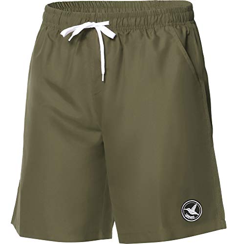 Ladeheid Badehose Herren Bequeme Badeshorts mit Breitem Gummi Schnürchen im Bund und Taschen Schwimmhose Boardshorts LA40-129 (Dunkelgrün 5XL) von Ladeheid