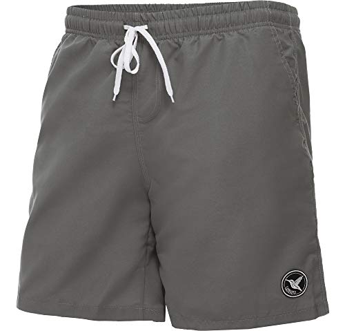 Ladeheid Badehose Herren Bequeme Badeshorts mit Breitem Gummi Schnürchen im Bund und Taschen Schwimmhose Boardshorts LA40-129 (Grau Small) von Ladeheid