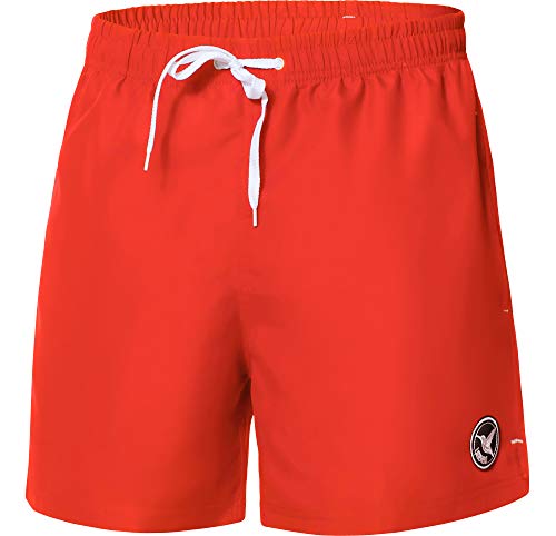 Ladeheid Badehose Herren Bequeme Schwimmhose Badeshorts für Strand und Schwimmbad Sommer Bademode für Herren LA40-198 (Rot, M) von Ladeheid