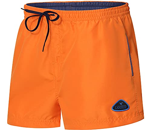 Ladeheid Herren Badehose kurz Schwimmshorts Badeshorts Schwimmhose LAZA1001 (Orange Kobalt, M) von Ladeheid