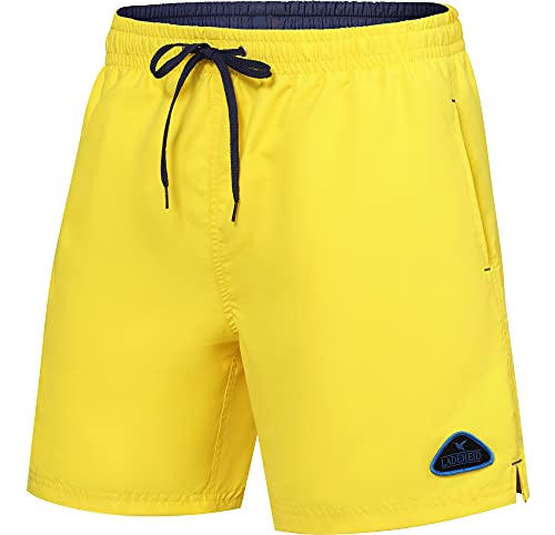 Ladeheid Herren Badehose Badeshorts Schwimmhose Bademode Strandmode LAZA1002 (Gelb Marineblau, 6XL) von Ladeheid