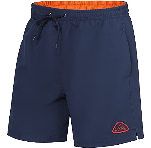 Ladeheid Herren Badehose Badeshorts Schwimmhose Bademode Strandmode LAZA1002 (Marineblau Orange, L) von Ladeheid