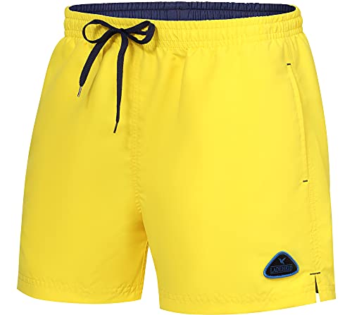 Ladeheid Herren Badehose Badeshorts Schwimmhose Bademode Strandmode LAZA1003 (Gelb Marineblau, XL) von Ladeheid