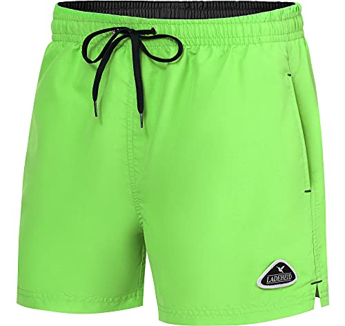 Ladeheid Herren Badehose Badeshorts Schwimmhose Bademode Strandmode LAZA1003 (Hellgrün Schwarz, L) von Ladeheid