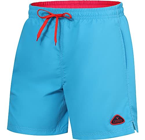 Ladeheid Herren Badehose Badeshorts Schwimmhose Bademode Strandmode LAZA1002 (Azurblau Korallenrot, 3XL) von Ladeheid