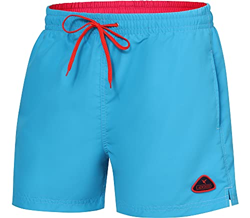 Ladeheid Herren Badehose Badeshorts Schwimmhose Bademode Strandmode LAZA1003 (Azurblau Korallenrot, 4XL) von Ladeheid