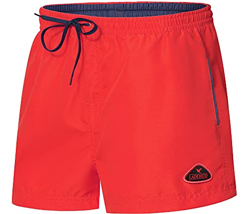 Ladeheid Herren Badehose kurz Schwimmshorts Badeshorts Schwimmhose LAZA1001 (Rot Marineblau, 3XL) von Ladeheid