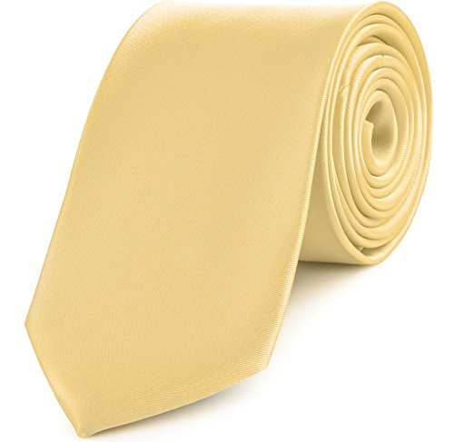 Ladeheid Herren Breite Krawatte KP-8 (150cm x 8cm, Kanarienvogel gelb) von Ladeheid