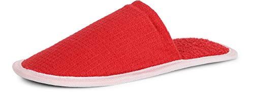 Ladeheid Herren Frottee Spa Slipper Hausschuhe 30 cm Lange LA40-209/210 (Rot26-2, Einheitsgröße) von Ladeheid